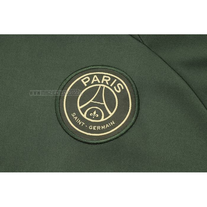 Tuta da Track de Felpa del Paris Saint-Germain Jordan Bambino 2023-2024 Verde